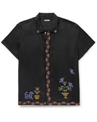Bode - Garden Sampler Bead-embellished Silk-twill Shirt - Lyst