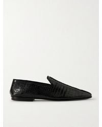 Tom Ford - Steven Grosgrain-Trimmed Croc-Effect Leather Loafers - Lyst
