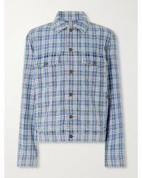 Burberry - Checked Denim Jacket - Lyst