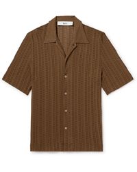 Séfr - Suneham Camp-collar Pointelle-knit Organic Cotton-blend Shirt - Lyst
