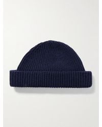 John Smedley - Oram Ribbed Recycled-Cashmere And Merino Wool-Blend Beanie - Lyst