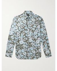 Tom Ford - Button-down Collar Floral-print Lyocell Shirt - Lyst