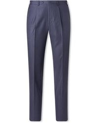Canali - Straight-Leg Pleated Stretch-Wool And Cashmere-Blend Suit Trousers - Lyst