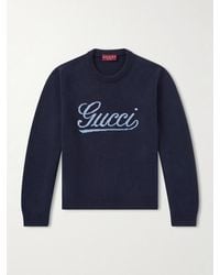 Gucci - Logo-Intarsia Wool Sweater - Lyst