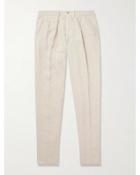 Boglioli - Gerade geschnittene Hose aus Leinen mit Falten - Lyst