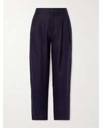 A Kind Of Guise - Straight-leg Pleated Stretch-wool Flannel Trousers - Lyst