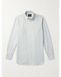 Drake's - Button-down Collar Striped Cotton Oxford Shirt - Lyst
