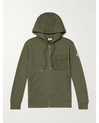 Moncler - Shell-Trimmed Cotton-Blend Jersey Zip-Up Hoodie - Lyst