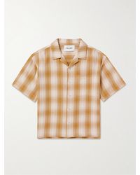 FRAME - Baja Camp-collar Checked Cotton Shirt - Lyst
