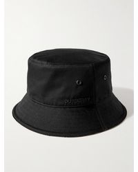 Burberry - Logo-embroidered Cotton-gabardine Bucket Hat - Lyst