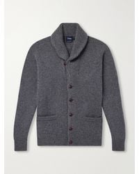 Drake's - Ribbed Wool Cardigan - Lyst