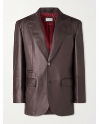 Brunello Cucinelli - Full-Grain Leather Blazer - Lyst