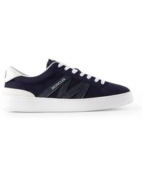 Moncler - Monaco M Leather-trimmed Suede Sneakers - Lyst