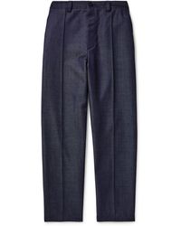 Blue Blue Japan - Straight-leg Pleated Wool Trousers - Lyst