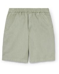 Folk - Assembly Straight-Leg Garment-Dyed Cotton And Hemp-Blend Shorts - Lyst