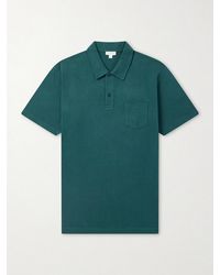 Sunspel - Riviera Slim-Fit Cotton-Mesh Polo Shirt - Lyst