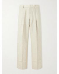 NN07 - Kay 1454 Straight-Leg Pleated Linen Trousers - Lyst