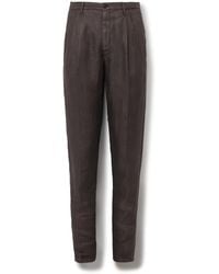Boglioli - Straight-Leg Pleated Herringbone Linen Suit Trousers - Lyst