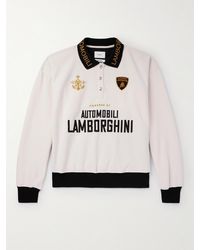 Rhude - Lamborghini Embroidered Two-tone Cotton-piqué Polo Shirt - Lyst