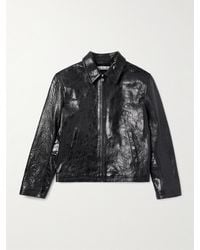 Acne Studios - Lederjacke in Distressed-Optik - Lyst