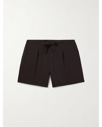 STÒFFA - Straight-Leg Pleated Wool-Seersucker Shorts - Lyst
