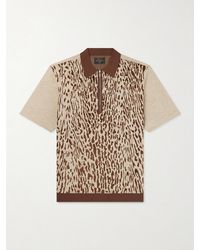 Beams Plus - Leopard-Jacquard Cotton-Blend Half-Zip Polo Shirt - Lyst