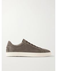 Tod's - Paneled Rubber-Trimmed Suede Sneakers - Lyst