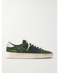 Golden Goose - Stardan Distressed Leather-trimmed Suede Sneakers - Lyst