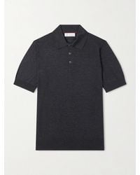 Brunello Cucinelli - Slim-fit Silk And Cotton-blend Polo Shirt - Lyst