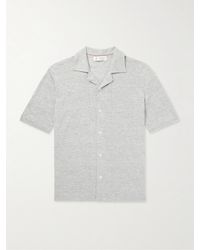 Brunello Cucinelli - Camp-collar Slub Linen And Cotton-blend Shirt - Lyst