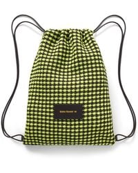 adidas Originals - Wales Bonner Faux Leather-trimmed Crocheted Drawstring Backpack - Lyst
