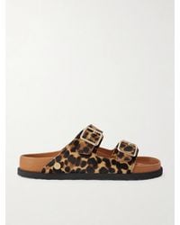 Birkenstock - Arizona Leopard-print Calf Hair Sandals - Lyst