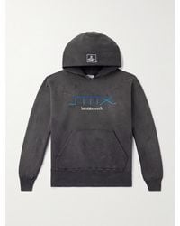 SAINT Mxxxxxx - Smx6 Distressed Logo-Print Cotton-Jersey Hoodie - Lyst