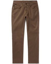 Boglioli - Slim-fit Straight-leg Cotton-blend Twill Trousers - Lyst