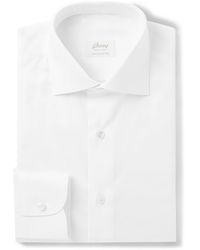 Brioni - Cutaway-collar Cotton-poplin Shirt - Lyst