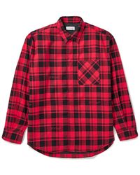 Off-White c/o Virgil Abloh - Logo-embroidered Padded Checked Cotton-flannel Overshirt - Lyst
