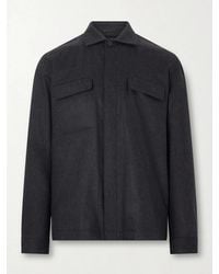 Sunspel - Stretch Wool And Cashmere-blend Flannel Overshirt - Lyst