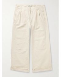 Etro - Pleated Wide-leg Cotton-blend Twill Trousers - Lyst