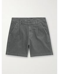 Corridor NYC - Straight-Leg Pleated Garment-Dyed Cotton-Blend Twill Shorts - Lyst