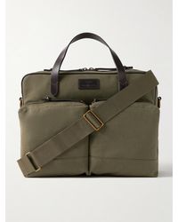 Polo Ralph Lauren - Leather-Trimmed Cotton-Canvas Messenger Bag - Lyst