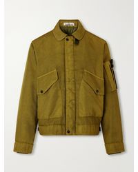 Stone Island - Garment-Dyed Dense Oxford Nylon-Tc Bomber Jacket - Lyst