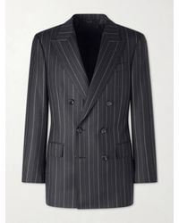 Tom Ford - Atticus Slim-Fit Double-Breasted Striped Wool-Twill Suit Jacket - Lyst