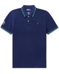 Polo Ralph Lauren - Wimbledon Logo-embroidered Appliquéd Cotton-piqué Polo Shirt - Lyst