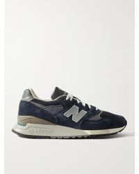 New Balance - Mius 998 Leather And Mesh-trimmed Suede Sneakers - Lyst