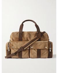 Brunello Cucinelli Leather-trimmed Suede Holdall - Brown