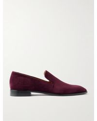 Christian Louboutin - Danny Flex Grosgrain-trimmed Suede Loafers - Lyst