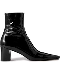 Saint Laurent - Patent-leather Ankle Boots - Lyst