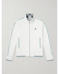 Burberry - Logo-Embroidered Jersey Zip-Up Sweatshirt - Lyst