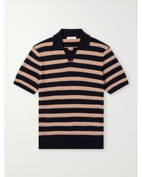 MR P. - Striped Ribbed Merino Wool Polo Shirt - Lyst