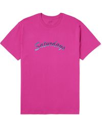 Saturdays NYC - Horizon Script Logo-print Cotton-jersey T-shirt - Lyst